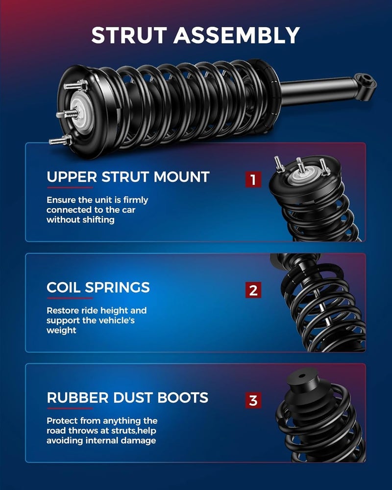 KAX 2PCS 271311 Rear Struts and Shocks Absorbers for 2001-2006 Sebring Base/LX/Touring/LXi/Limited/TSi,2001-2006 Stratus SXT/SE/SE Plus/ES/R/T - Image 3